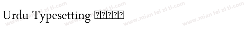 Urdu Typesetting字体转换